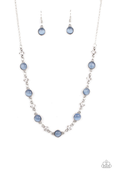 INNER ILLUMINATION - BLUE CAT'S EYE SILVER NECKLACE - PAPARAZZI