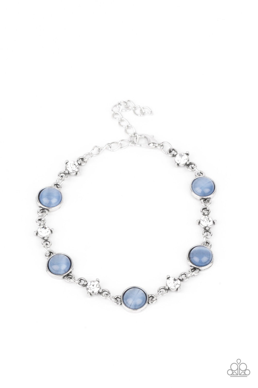 USE YOUR ILLUMINATION - BLUE CAT'S EYE SILVER BRACELET - PAPARAZZI