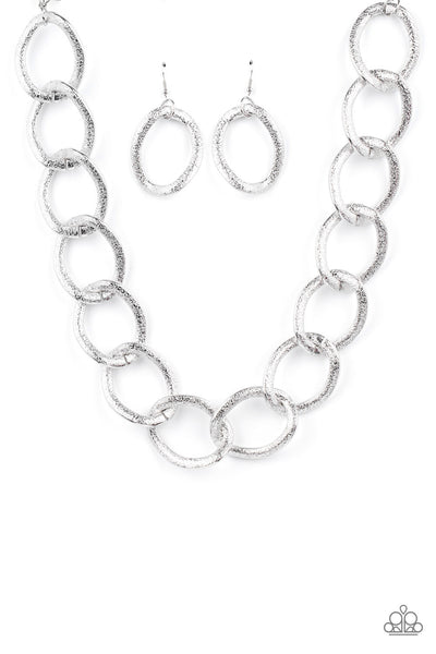 INDUSTRIAL INTIMIDATION - SILVER CHAIN LINK NECKLACE - PAPARAZZI