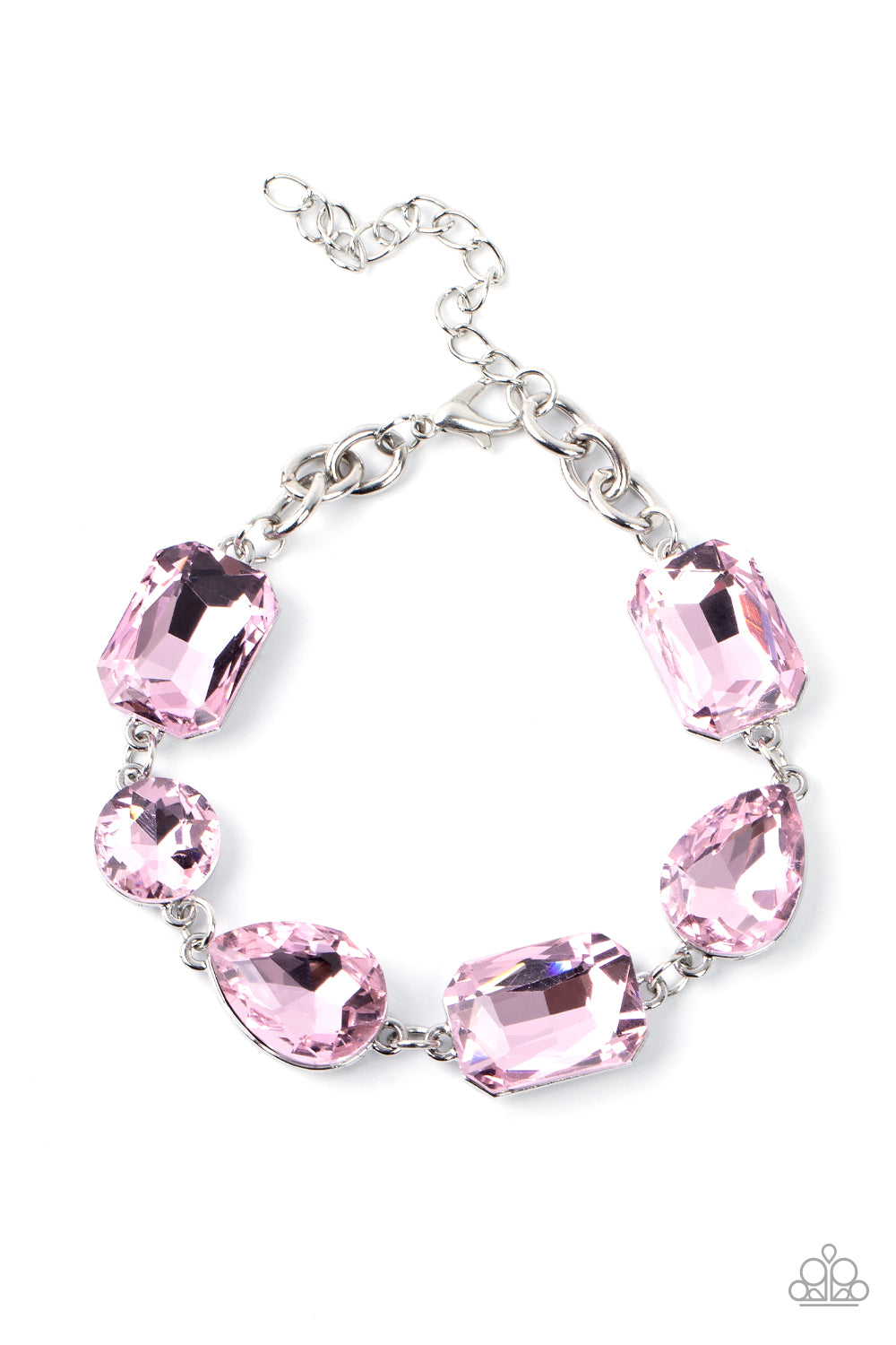 COSMIC TREASURE CHEST -PINK RHINESTONE SILVER BRACELET - PAPARAZZI - FASHION FIX MARCH 2021