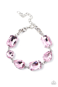 COSMIC TREASURE CHEST -PINK RHINESTONE SILVER BRACELET - PAPARAZZI - FASHION FIX MARCH 2021