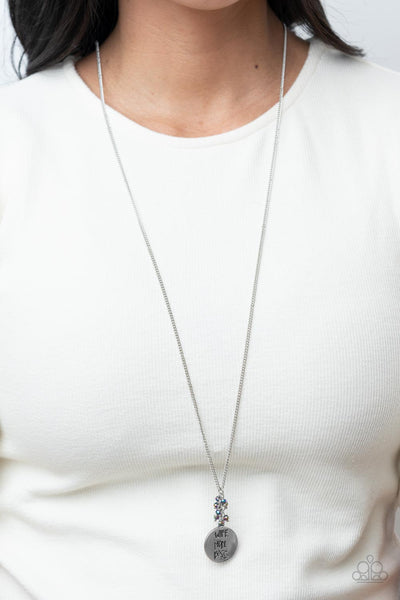 WORDS TO LIVE BY - OIL SPILL METALLIC BEAD "WIFE MOM BOSS" DAINTY NECKLACE - PAPARAZZI