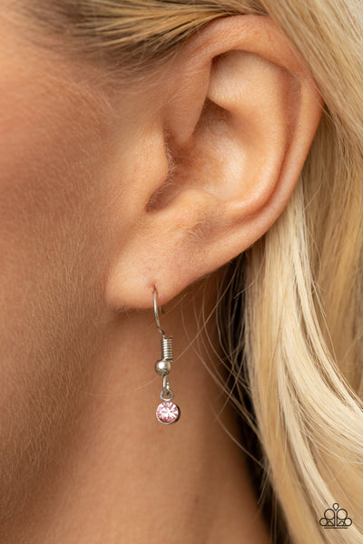 MATERNAL BLESSINGS - PINK RHINESTONE SILVER MOTHER'S THEME NECKLACE - PAPARAZZI