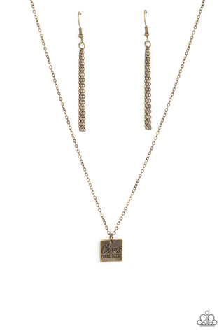 CHAOS COORDINATOR - BRASS STAMPED MOM NECKLACE - PAPARAZZI