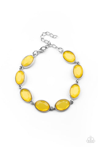 SMOOTH MOVE - YELLOW GEM SILVER BRACELET - PAPARAZZI