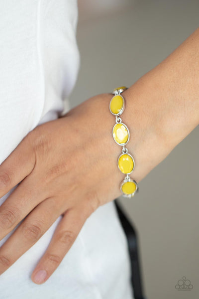 SMOOTH MOVE - YELLOW GEM SILVER BRACELET - PAPARAZZI