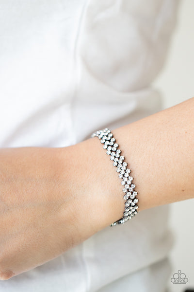 CHICLY CANDESCENT - BLACK GUNMETAL WHITE RHINESTONE BRACELET