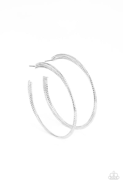 CANDESCENT CURVES - SILVER HOOP EARRINGS - PAPARAZZI