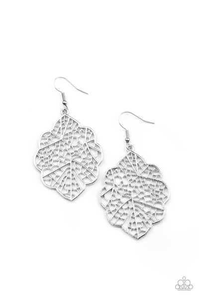 Meadow Mosaic - Silver Filigree Earrings - Paparazzi