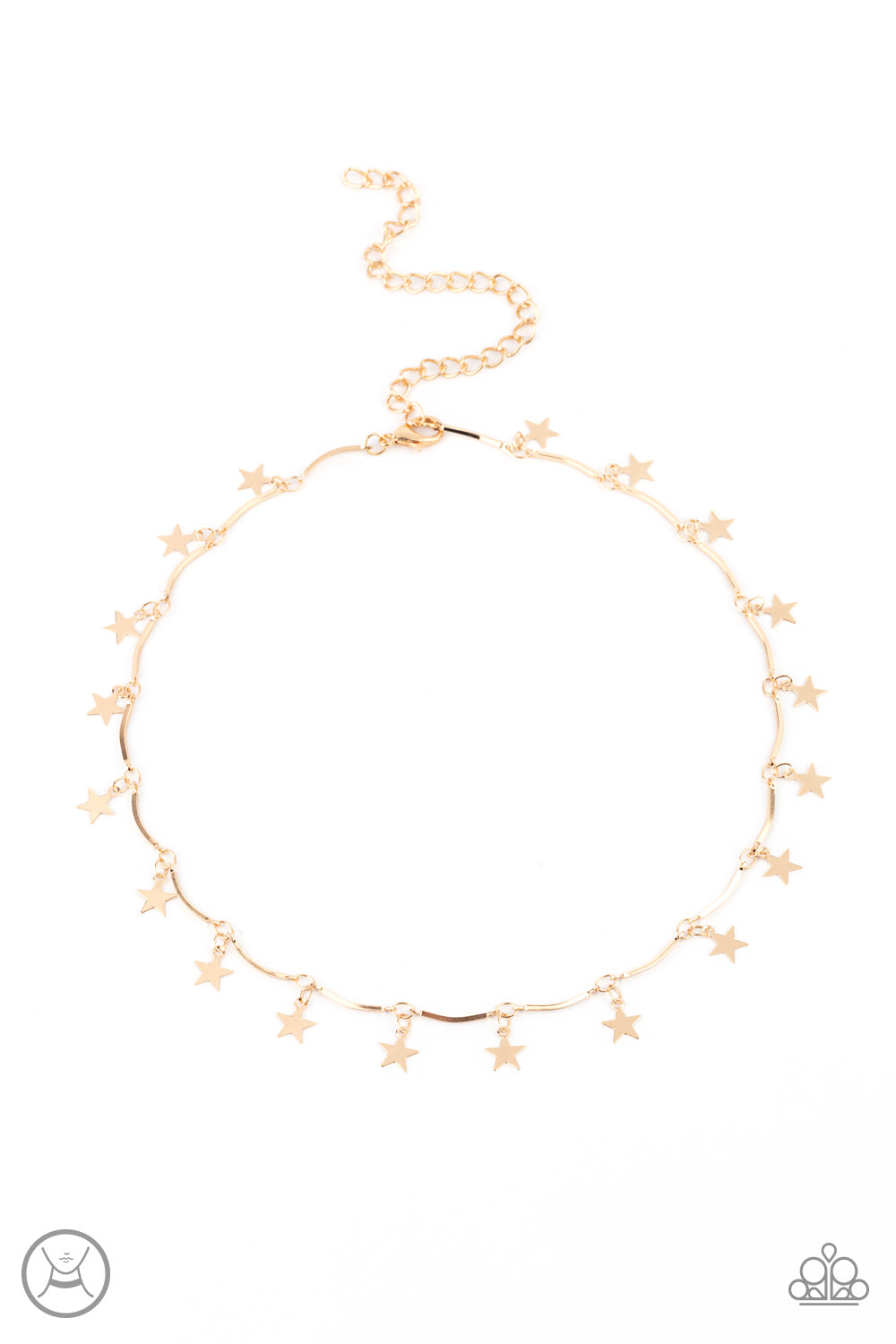LITTLE MISS AMERICANA - GOLD STAR CHOKER NECKLACE - PAPARAZZI