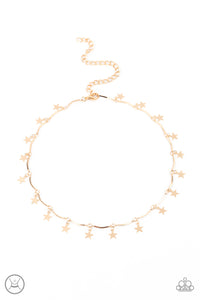 LITTLE MISS AMERICANA - GOLD STAR CHOKER NECKLACE - PAPARAZZI