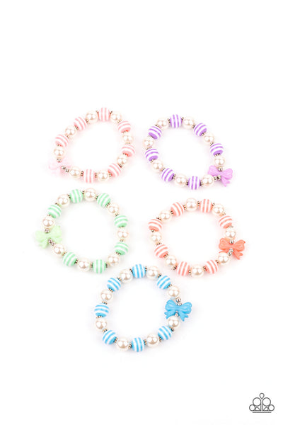 STARLET SHIMMER PEARLS & BOW BRACELETS - SET OF 5