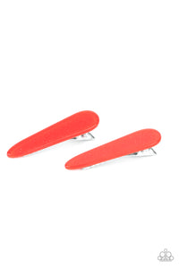 PRETTY IN PATRIOT - RED  GLITTER ACRYLIC HAIR CLIP - PAPARAZZI