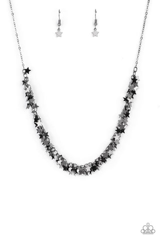 STARRY ANTHEM - BLACK GUNMETAL STAR NECKLACE - PAPARAZZI