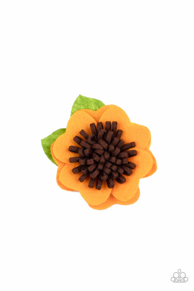 HOMEGROWN GARDEN - YELLOW SUNFLOWER FABRIC HAIR CLIP - PAPARAZZI
