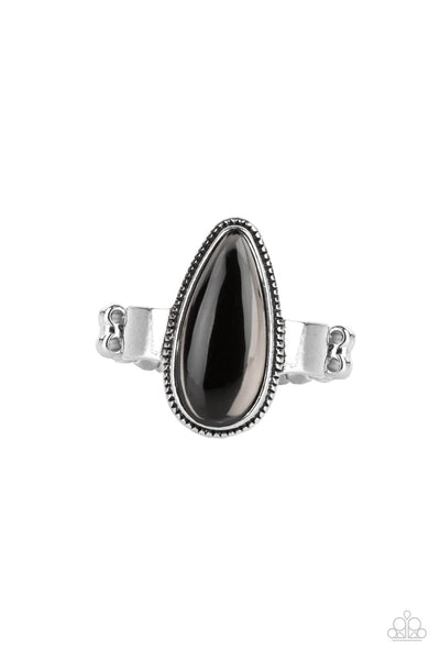 MYSTICAL MARVEL - SILVER ACRYLIC BEAD RING - PAPARAZZI