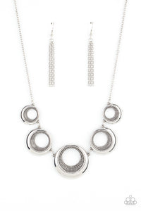 SOLAR CYCLE - SILVER CIRCLE NECKLACE - PAPARAZZI