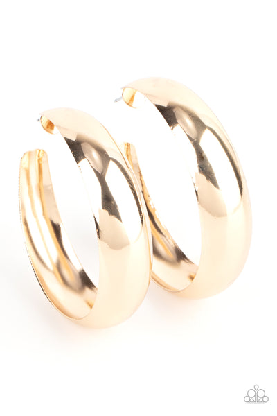FLAT OUT FLAWLESS - GOLD GYPSY HOOP EARRINGS - PAPARAZZI