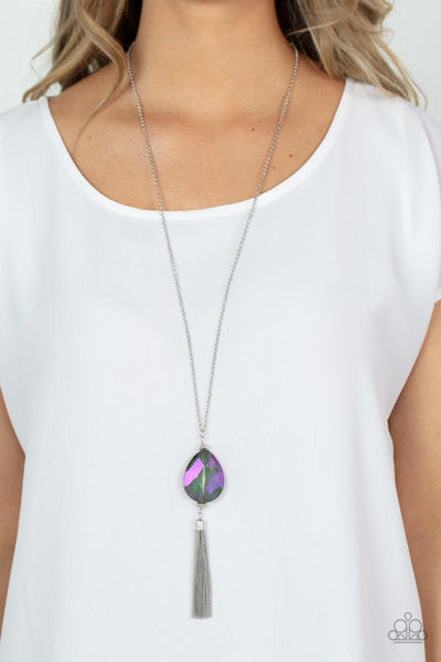 INTERSTELLAR SOLSTICE - PURPLE UV GEM SILVER PENDANT NECKLACE - PAPARAZZI Regular price