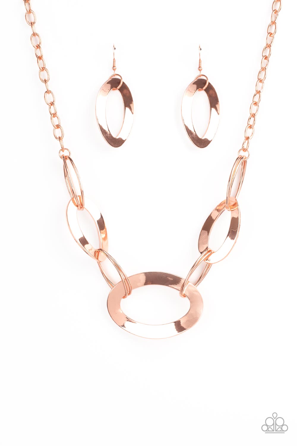 METALHEAD COUNT - COPPER SHINY OVAL NECKLACE - PAPARAZZI