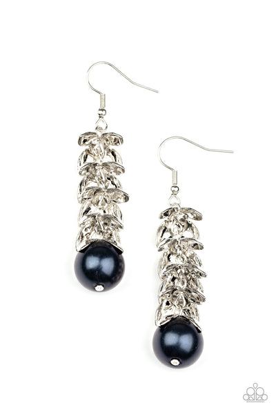 OCEAN FROND PROPERTY - BLUE PEARL SILVER EARRINGS - PAPARAZZI