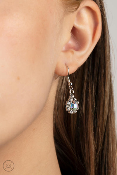 PRINCESS PROMINENCE - MULTI IRIDESCENT RHINESTONE SILVER CHOKER NECKLACE - PAPARAZZI