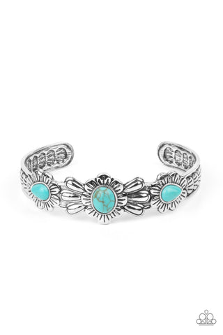 WINSLOW WALKABOUT - BLUE TURQUOISE SILVER CUFF BRACELET - PAPARAZZI