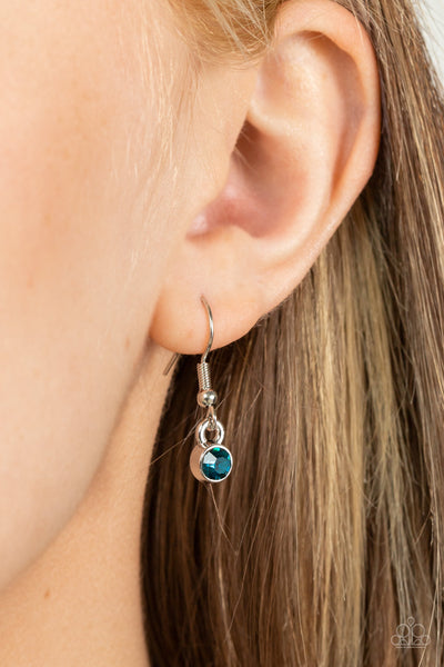 GLAMMED UP GOALS - BLUE BEAD SILVER NECKLACE - PAPARAZZI
