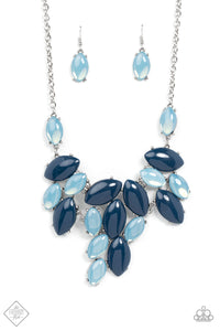 DATE NIGHT NOUVEAU - BLUE OPAL CLUSTER SILVER NECKLACE - PAPARAZZI - FASHION FIX OCTOBER 2021