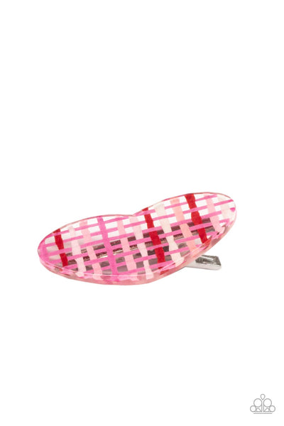 LOVER’S LATTICE - MULTI PINK AND RED HEART HAIR CLIP - PAPARAZZI