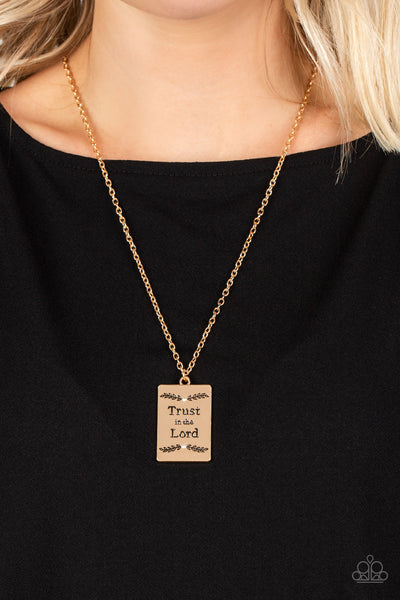 ALL ABOUT TRUST - GOLD "TRUST IN THE LORD" PENDANT NECKLACE - PAPARAZZI