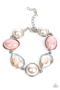 NOSTALGICALLY NAUTICAL - PINK IRIDESCENT AND PEARL BEAD BRACELET - PAPARAZZI