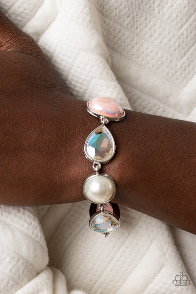 NOSTALGICALLY NAUTICAL - PINK IRIDESCENT AND PEARL BEAD BRACELET - PAPARAZZI