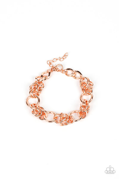 BIG CITY CHIC - COPPER SHINY CIRCLE BRACELET - PAPARAZZI