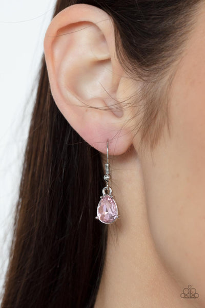 PARK AVENUE A-LISTER - PINK GEM SILVER Y NECKLACE - PAPARAZZI