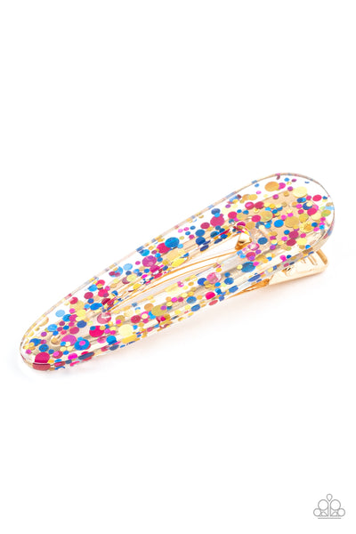 WISH UPON A SEQUIN - MULTI COLOR OVAL HAIR CLIP - PAPARAZZI