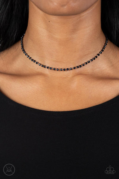 MINI MVP - BLUE METALLIC BEAD CHOKER NECKLACE - PAPARAZZI