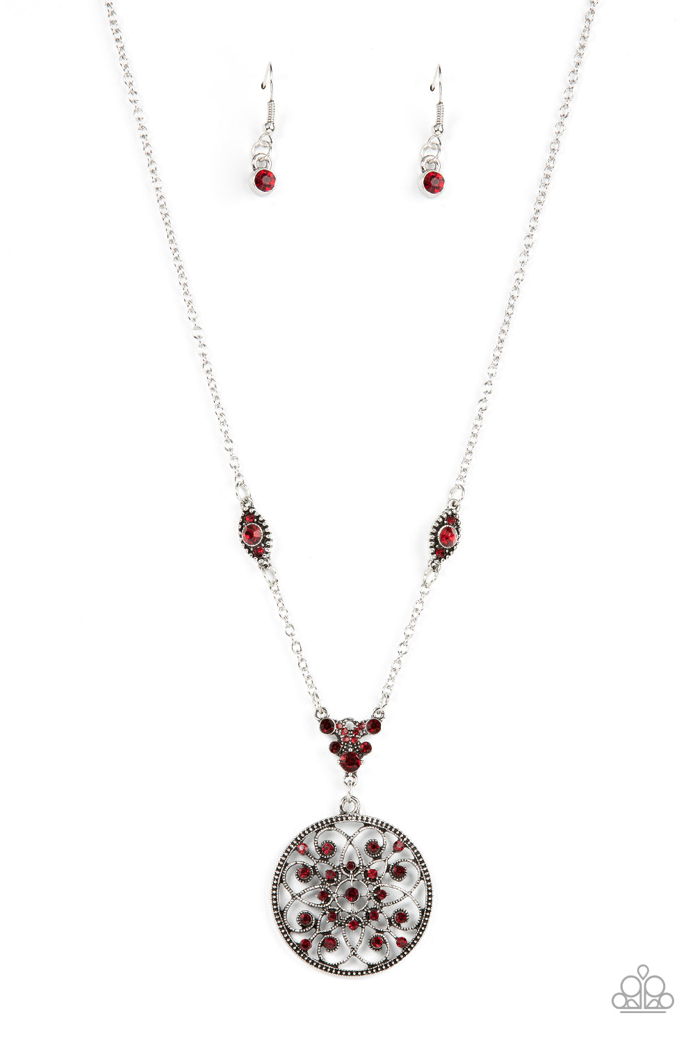 TIMELESS TALISMAN - RED GEM SILVER NECKLACE - PAPARAZZI
