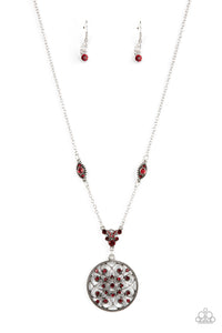 TIMELESS TALISMAN - RED GEM SILVER NECKLACE - PAPARAZZI
