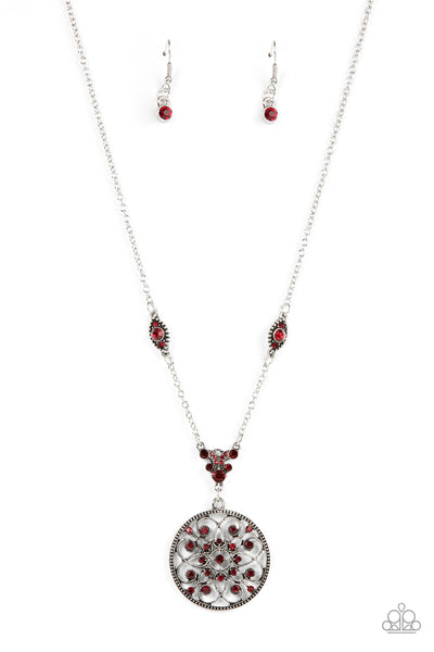 TIMELESS TALISMAN - RED GEM SILVER NECKLACE - PAPARAZZI