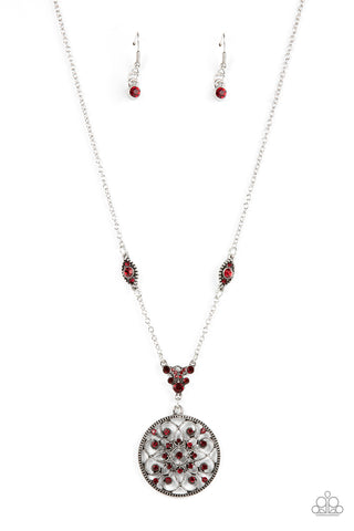 TIMELESS TALISMAN - RED GEM SILVER NECKLACE - PAPARAZZI