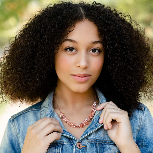 FEARLESSLY FLORAL - COPPER FLOWER DAINTY NECKLACE - PAPARAZZI