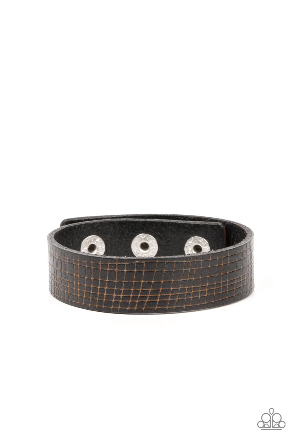 RUGGED REPUTATION - BLACK LEATHER URBAN WRAP BRACELET - PAPARAZZI