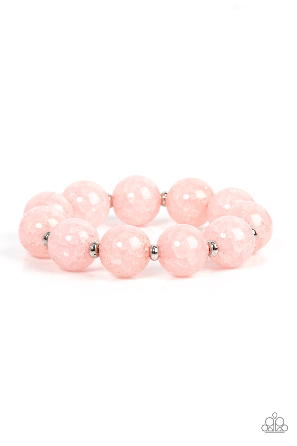 ARCTIC AFFLUENCE - PINK CRACKLY STRETCHY BRACELET - PAPARAZZI