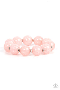 ARCTIC AFFLUENCE - PINK CRACKLY STRETCHY BRACELET - PAPARAZZI