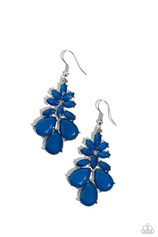 FASHIONISTA FIESTA - BLUE BEAD SILVER EARRINGS - PAPARAZZI
