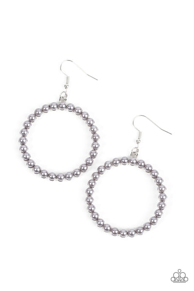 CAN I GET A HALLELUJAH - SILVER PEARL CIRCLE EARRINGS - PAPARAZZI