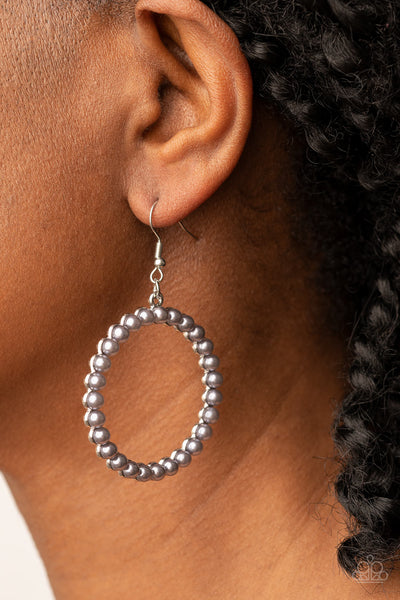 CAN I GET A HALLELUJAH - SILVER PEARL CIRCLE EARRINGS - PAPARAZZI