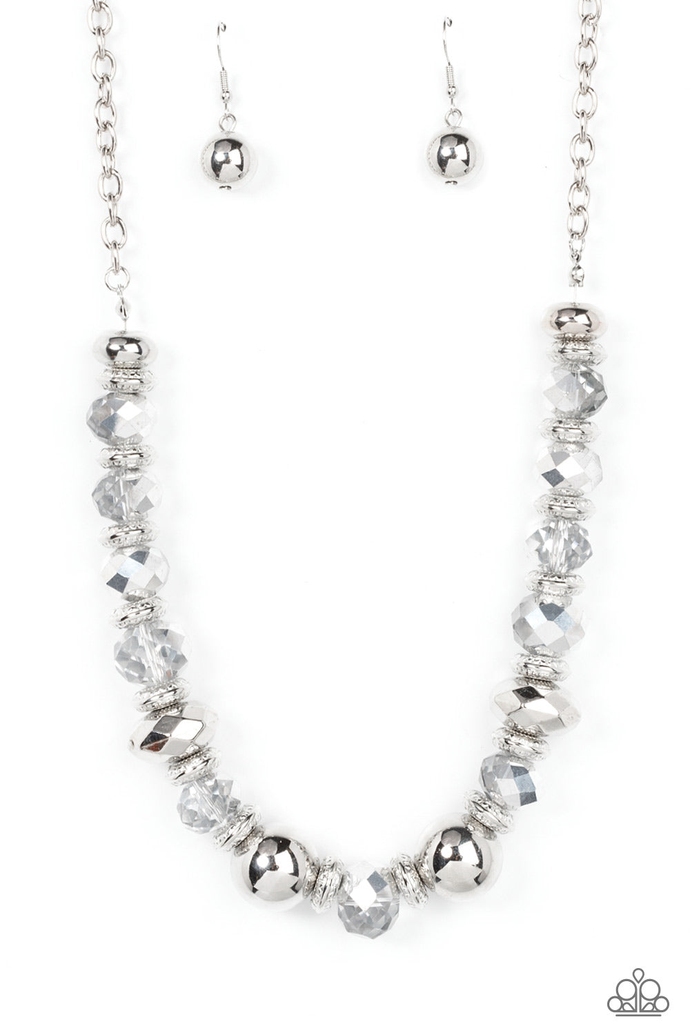 INTERSTELLAR INFLUENCER - SILVER BEAD GEM NECKLACE - PAPARAZZI
