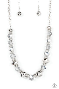 INTERSTELLAR INFLUENCER - SILVER BEAD GEM NECKLACE - PAPARAZZI